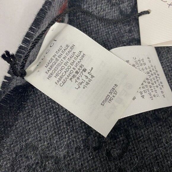 gucci wool alpaca monogram web sc nikky scarf gray psag000117 - Picture 2 of 7